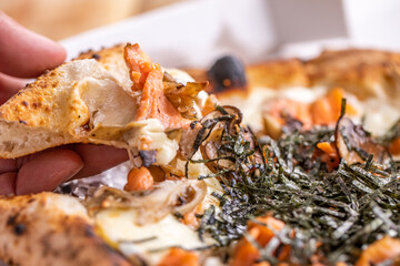 ピザの断面　pizza