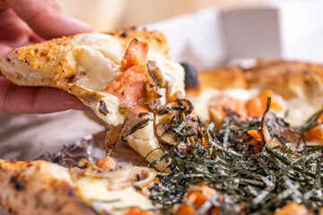 ピザの断面　pizza