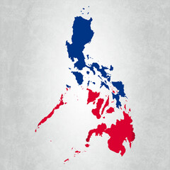 Philippines map with flag