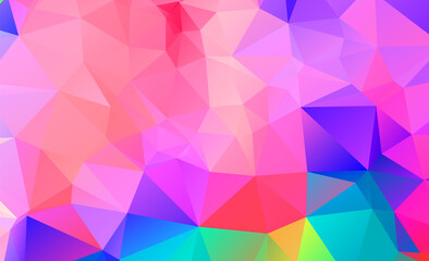 Illustration Colorful swirl rainbow polygon background or frame triangle pattern in multi rainbow spectrum color