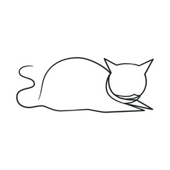 Continuous line drawing of cute cat
