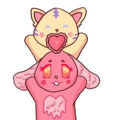 Cat and Bunny Friendship