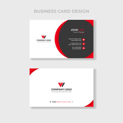 Modern business card design template with flat user interface