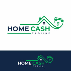 Money home cash logo design vector