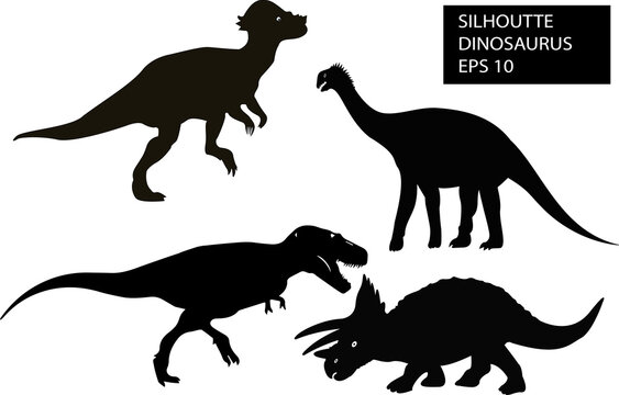 DINOSAURS FAMILY silhouettes for your design ideas