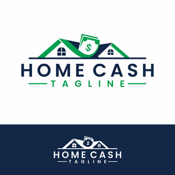 Money home cash logo design vector