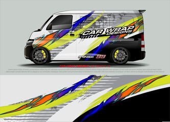 Racing Car Decal Graphic Vector, wrap vinyl sticker. Graphic abstract stripe designs for Racing vehicles.