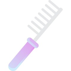 Comb vector hair brush flat icon isolated on white