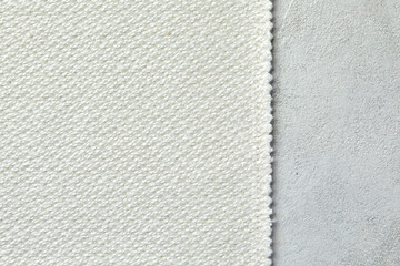 Set of grey fabric samples, texture background.