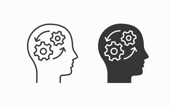 Brainstorming icon on white background. Vector illustration.