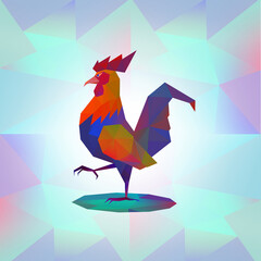 Rooster polygonal illustration