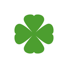 Green Shamrock illustration isolated on white. Clover three leaf flower. St Patrick day vector.