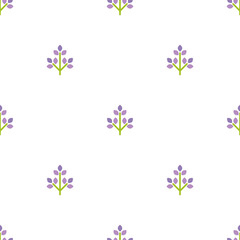 Obraz na płótnie Canvas Seamless floral pattern with lavender flowers. Floral texture on white background.