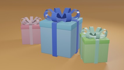 3D rendering colorful gift box