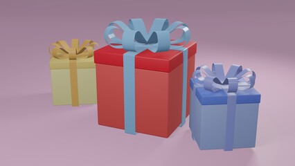 3D rendering colorful gift box