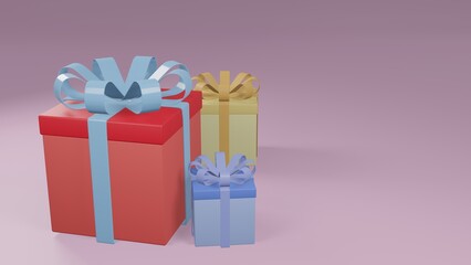 3D rendering colorful gift box