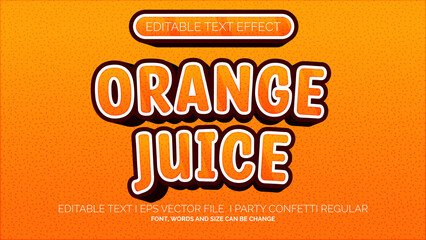 Editable Text Effect Orange Juice