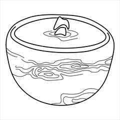 Aroma candle. Doodle vector illustration. Line hand drawn art.