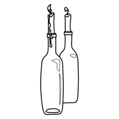 Aroma candle. Doodle vector illustration. Line hand drawn art.