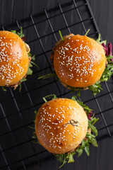 Dinner with homemade chicken burgers