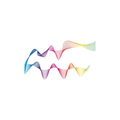 Sound waves line equalizer logo vector illustration
