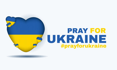 3d pray ukraine love praying concept vector