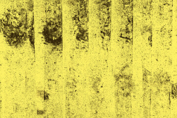 Abstract dark grunge texture on a yellow color industrial metal sheet for background