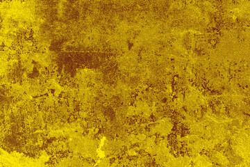 Golden color rustic surface of old cement plaster wall for texture background