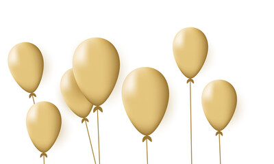 vector creative gold balloons confetti on white background