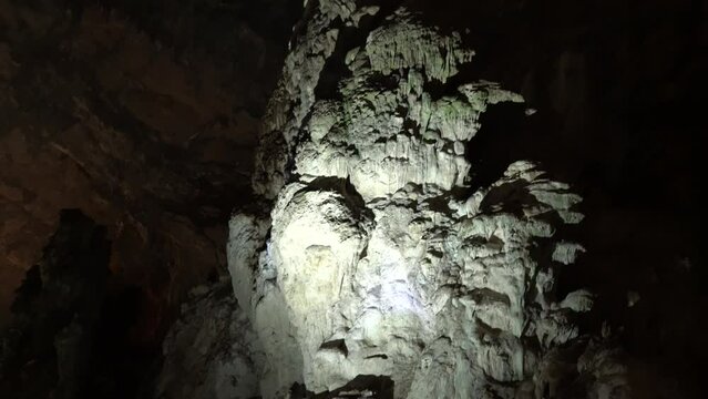 inside one of the biggest cave in Mexico, Cacahuamilpa caves in the city of Taxco