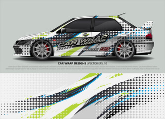 Racing Car Decal Graphic Vector, wrap vinyl sticker. Graphic abstract stripe designs for Racing vehicles.