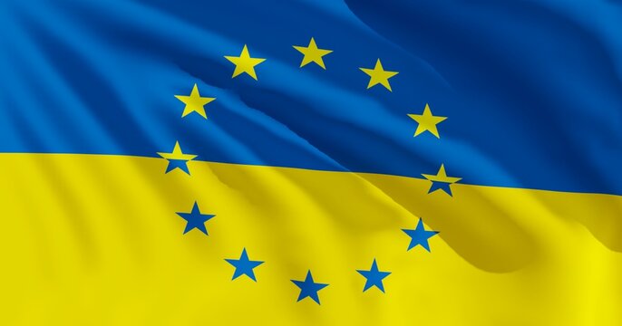 Flaga Ukraina Unia