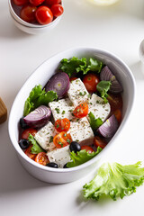 Baked feta cheese with vegetables
