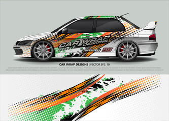 Racing Car Decal Graphic Vector, wrap vinyl sticker. Graphic abstract stripe designs for Racing vehicles.