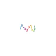Sound waves line equalizer logo vector illustration