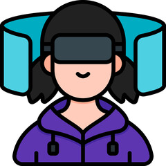 user filled outline icon