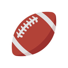 American football logo. Rugby leather ball simple icon in color with shadow