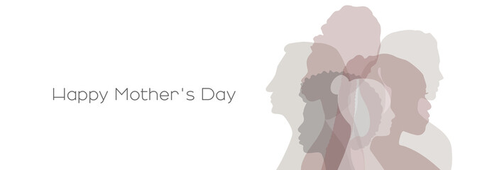 Happy Mother's Day card. Flat vector illustration.