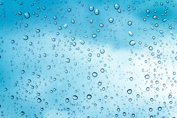 Water drops on glass, rain drop