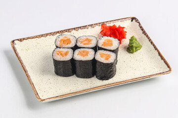 Japanese roll maki with salmon