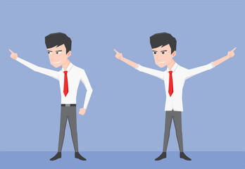 An illustration of a businessman happy with business progress