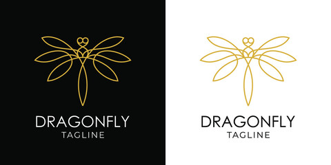 Dragonfly Logo Luxury Monoline Style © sribudinar