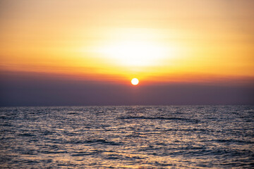 Beautiful scenic sunset view of iconic Posidi sandy beach, paradise cape and Peninsula in...
