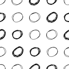 Seamless pattern with sketch circles shape