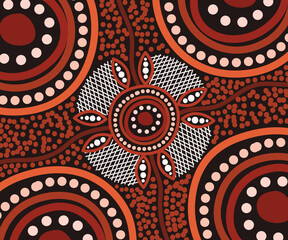 Aboriginal style of dot artwork - illustration