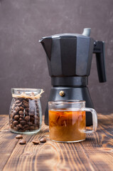 Making coffee with cream.