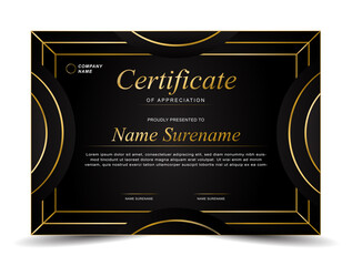 Golden Black Modern Certificate Template