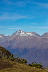 Fototapeta premium National Nature Park. Landscape with mountains and valleys. Huge rocks and blue sky.