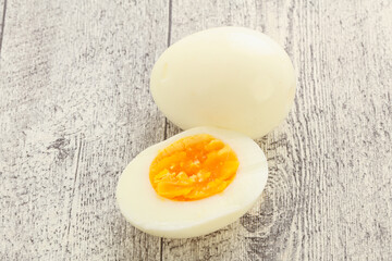 Boiled chicken egg for breakfast