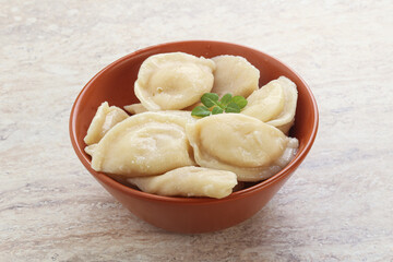 Russian traditional Vareniki - dumplings with potato